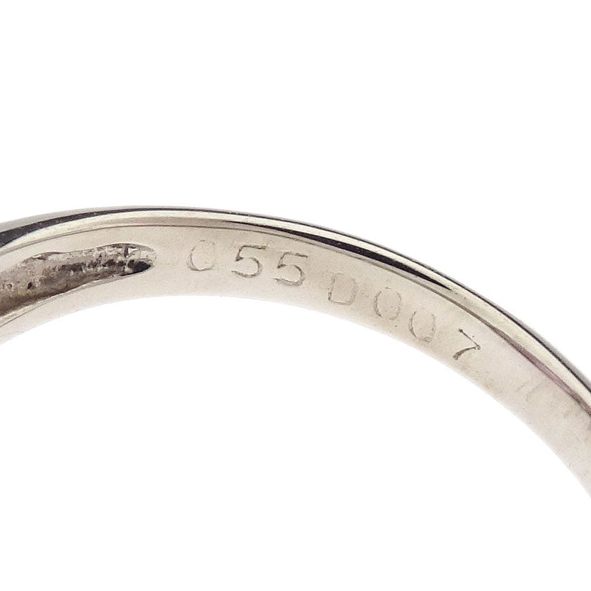 Ring Pt850 Sapphire Diamond Silver #46