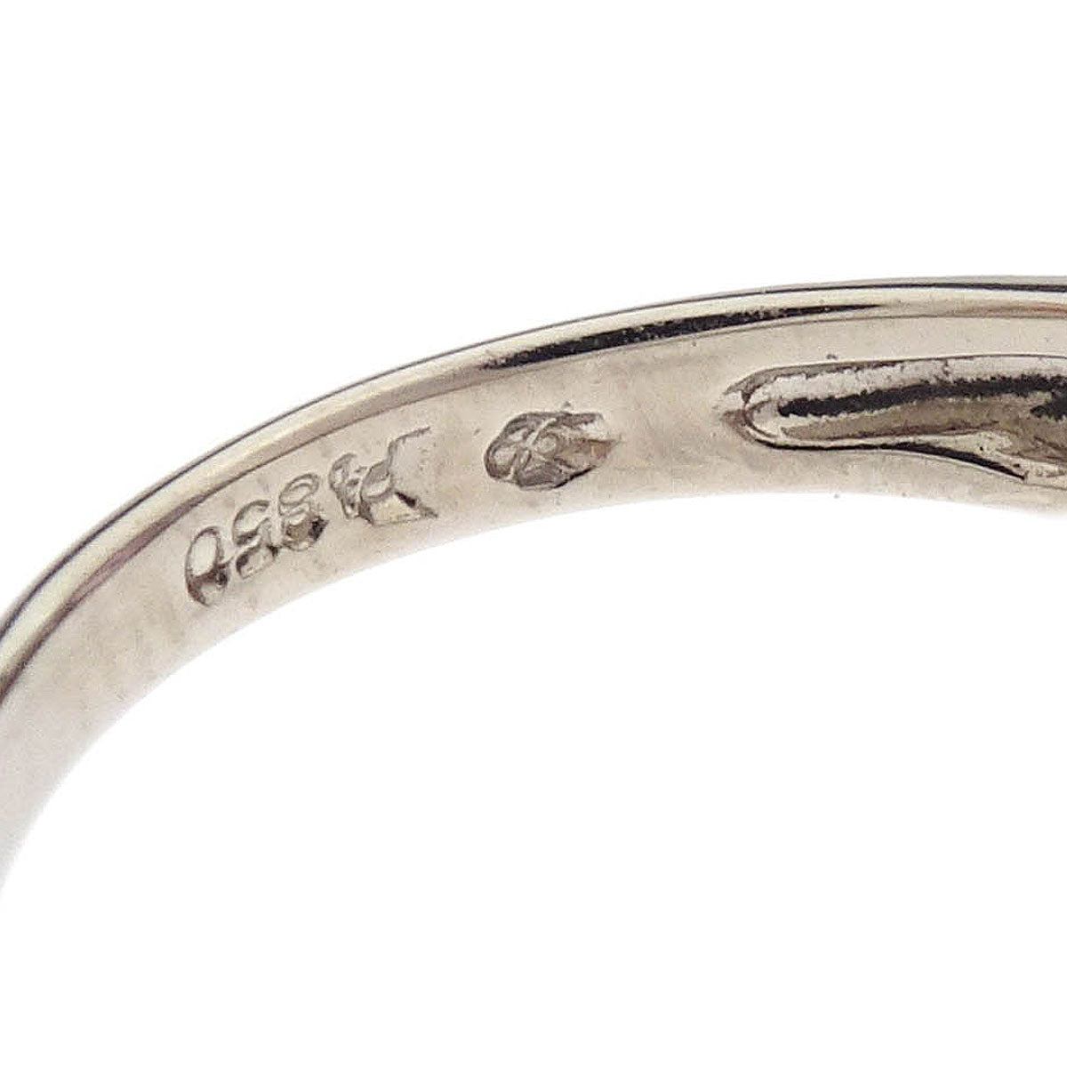 Ring Pt850 Sapphire Diamond Silver #46