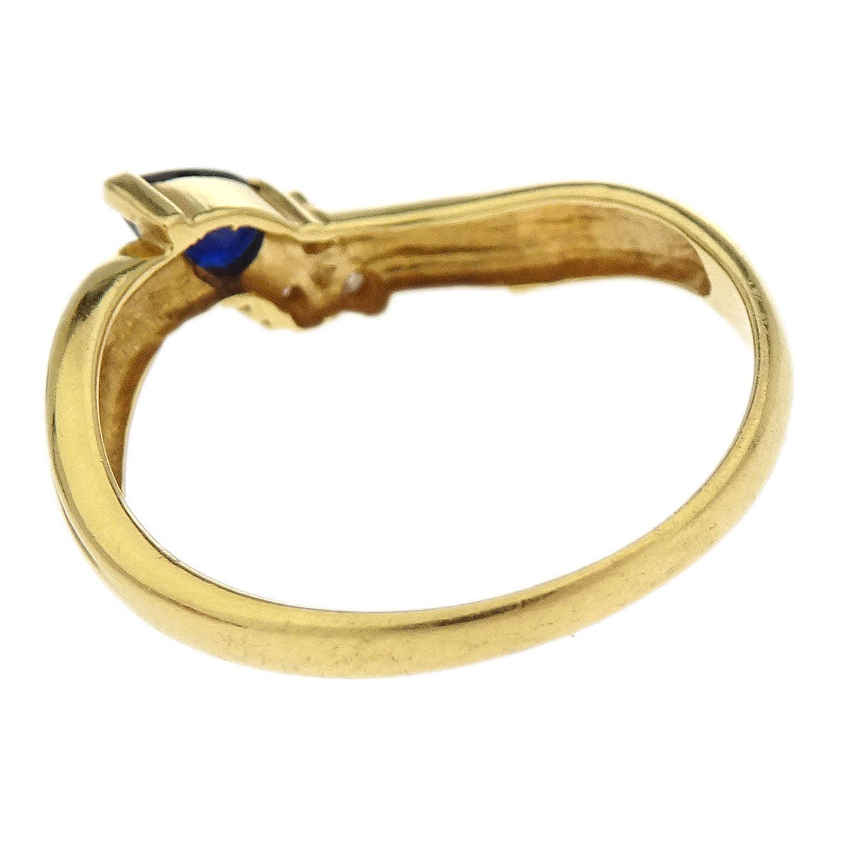 Ring Sapphire Diamond 18K Gold #50
