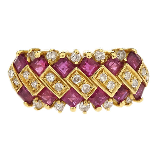Ring 18K Ruby Diamond Gold #51