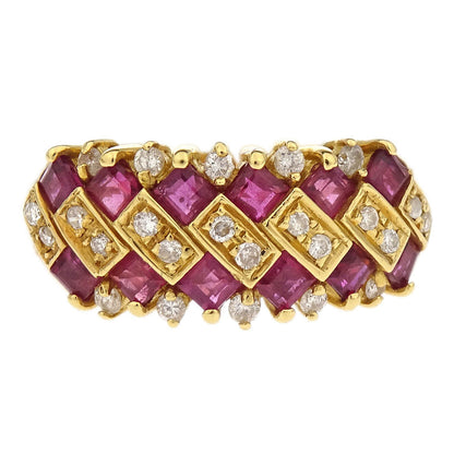 Ring 18K Ruby Diamond Gold #51