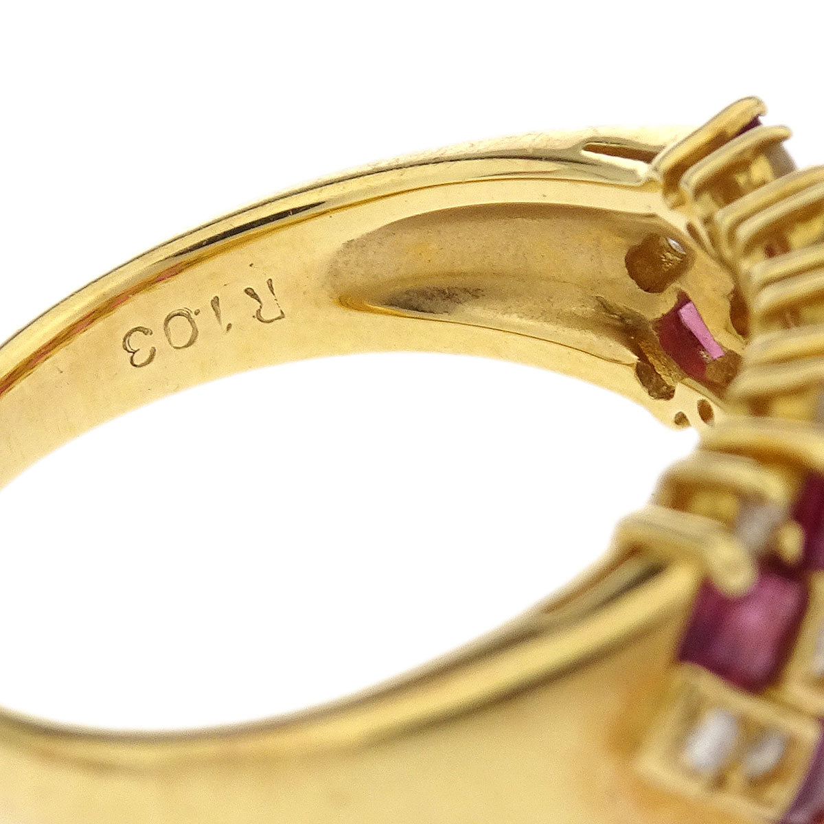Ring 18K Ruby Diamond Gold #51