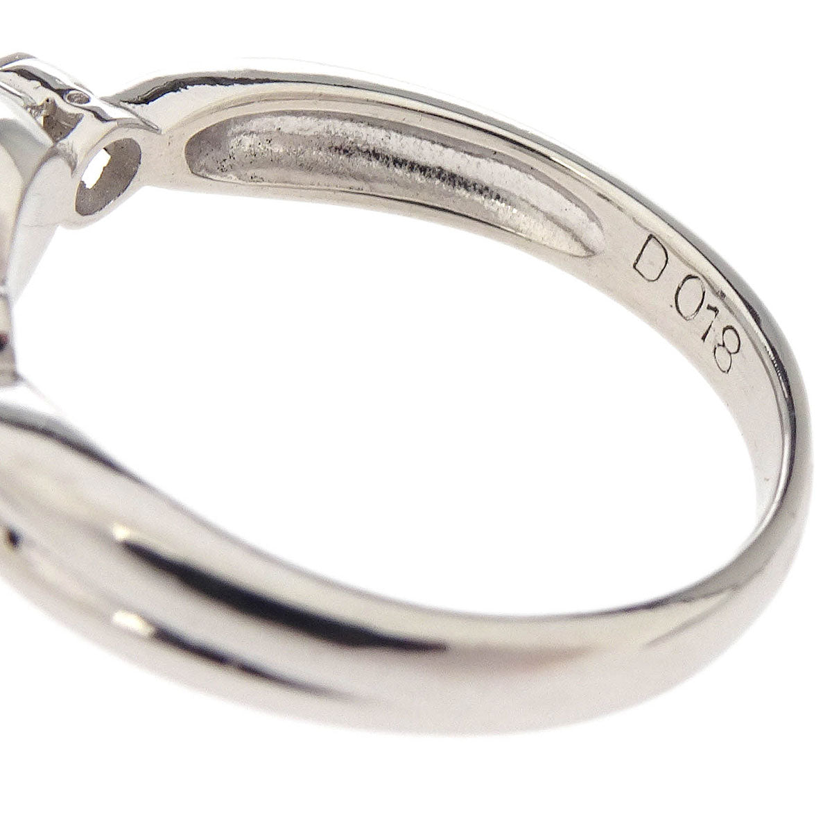 Ring Pt900 Genuine Pearl Diamond Silver #49