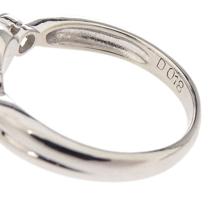Ring Pt900 Genuine Pearl Diamond Silver #49