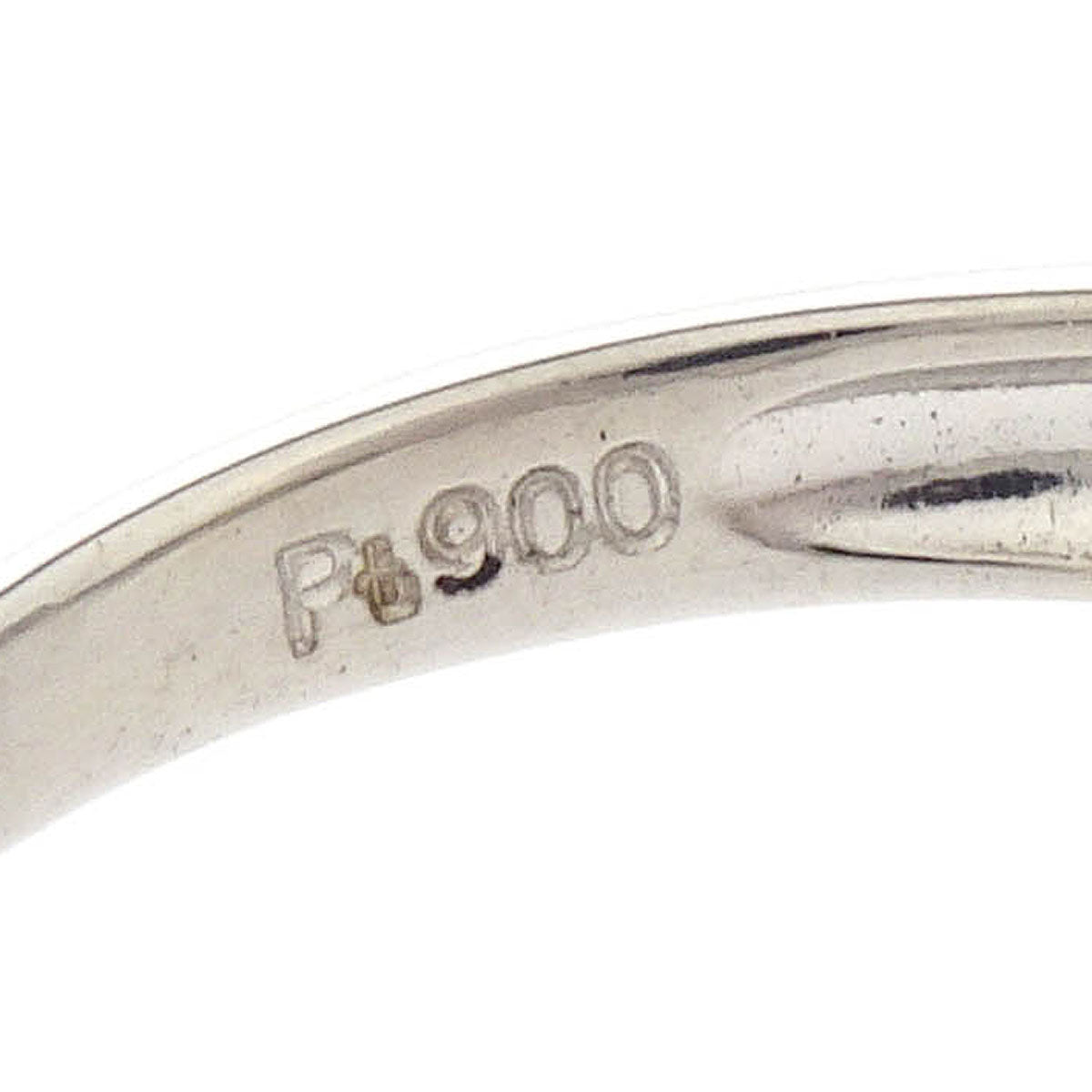 Ring Pt900 Genuine Pearl Diamond Silver #49