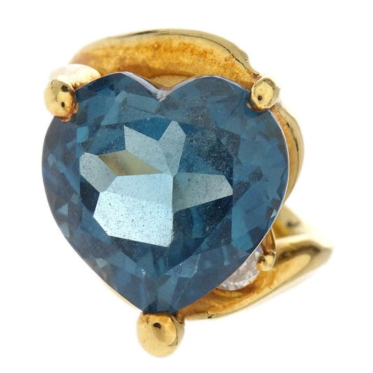 Ring 18K Sapphire Diamond Gold C1128 #51