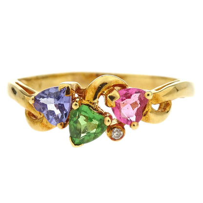 Ring 18K Tanzanite Garnet Gold #51