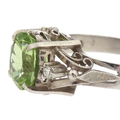 Ring Pm850 Peridot Diamond Silver #56