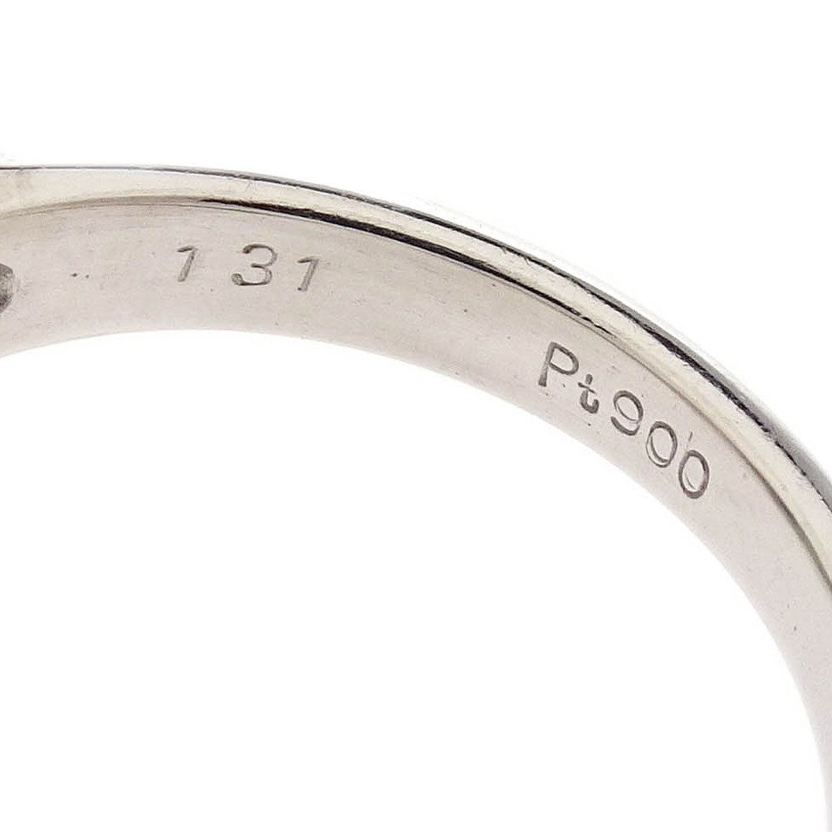 Ring Pt900 Jade Diamond Silver #50