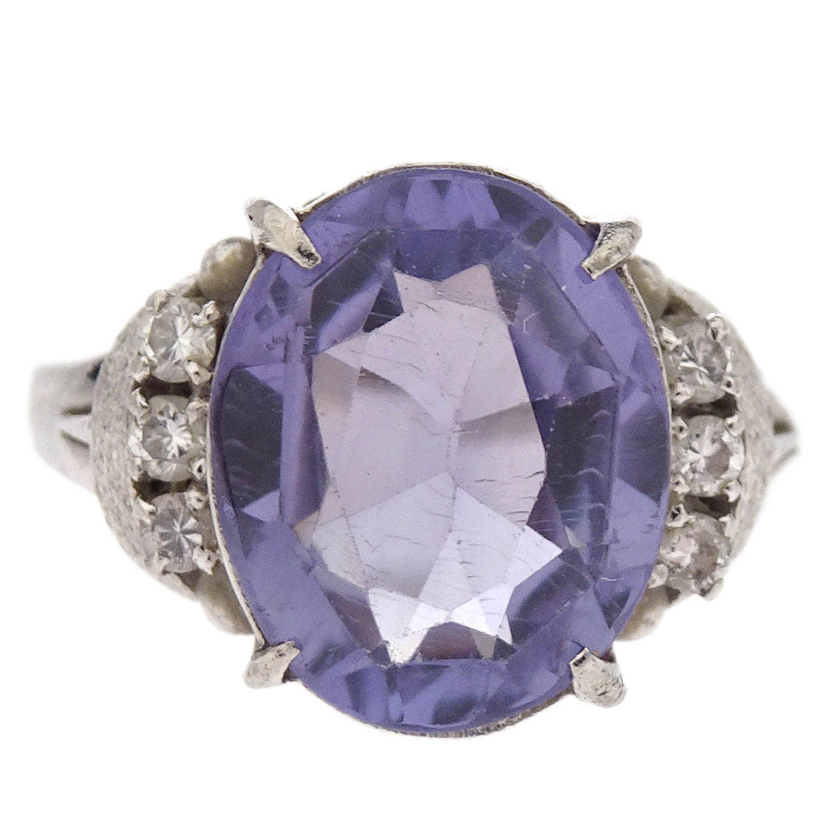 Ring Pm850 Synthesis Sapphire Diamond Silver #52