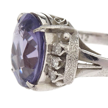 Ring Pm850 Synthesis Sapphire Diamond Silver #52