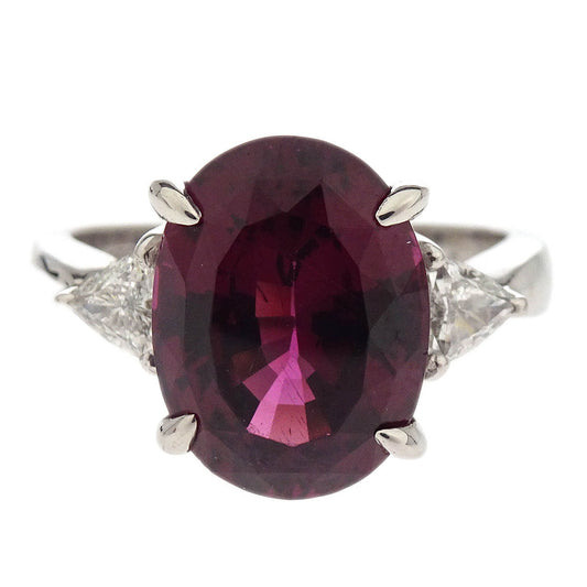 Ring PT900 Ruby Diamond Silver #53