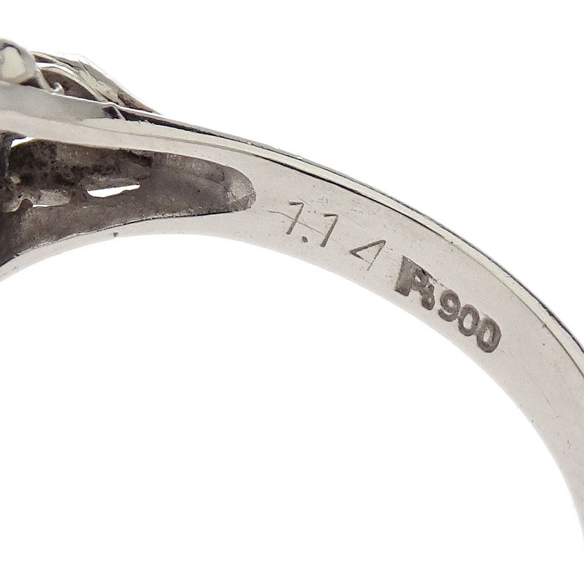 Ring Pt900 Sapphire Diamond Silver #50