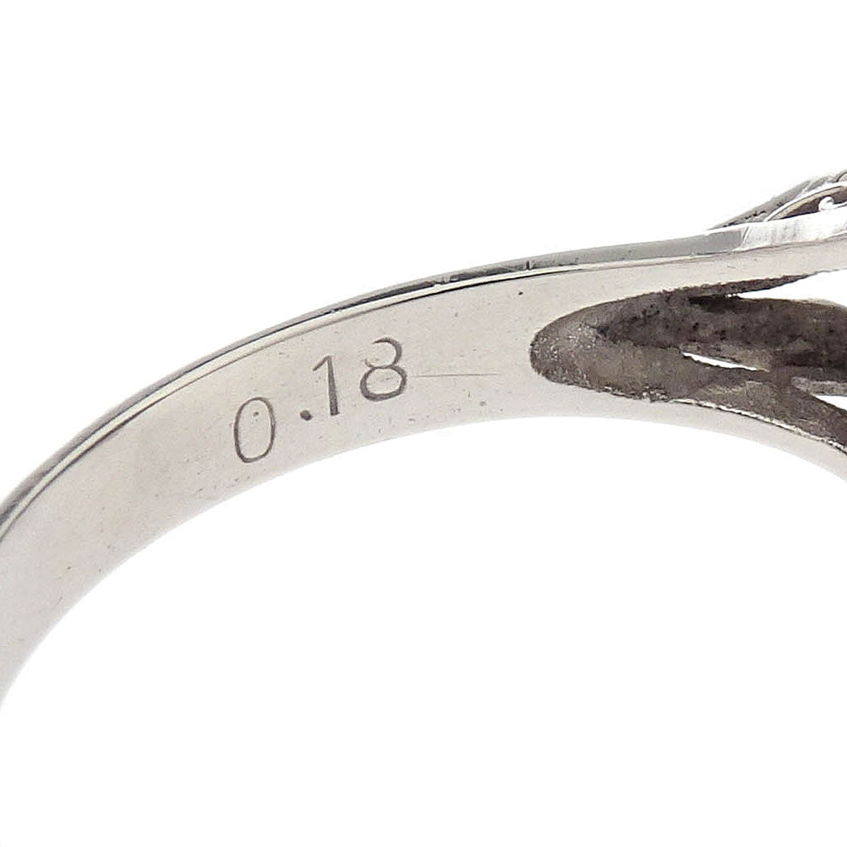 Ring Pt900 Sapphire Diamond Silver #50