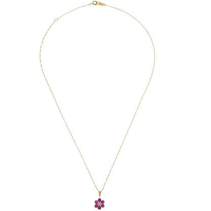 Pendant Necklace 18K Ruby Diamond Gold