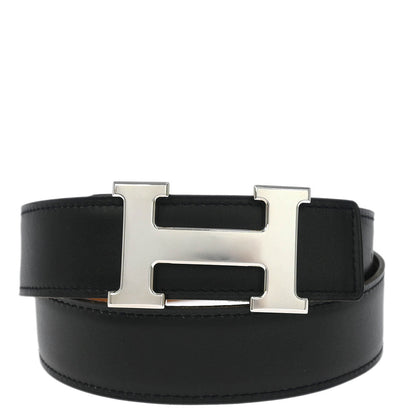 Hermes Black Box Calf Togo Constance Reversible Belt #75 Small Good