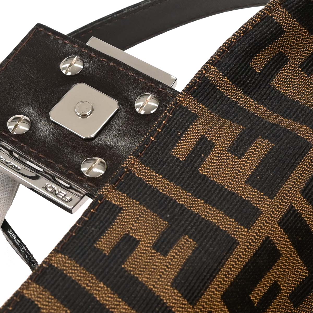 Fendi Brown Zucca Baguette Handbag