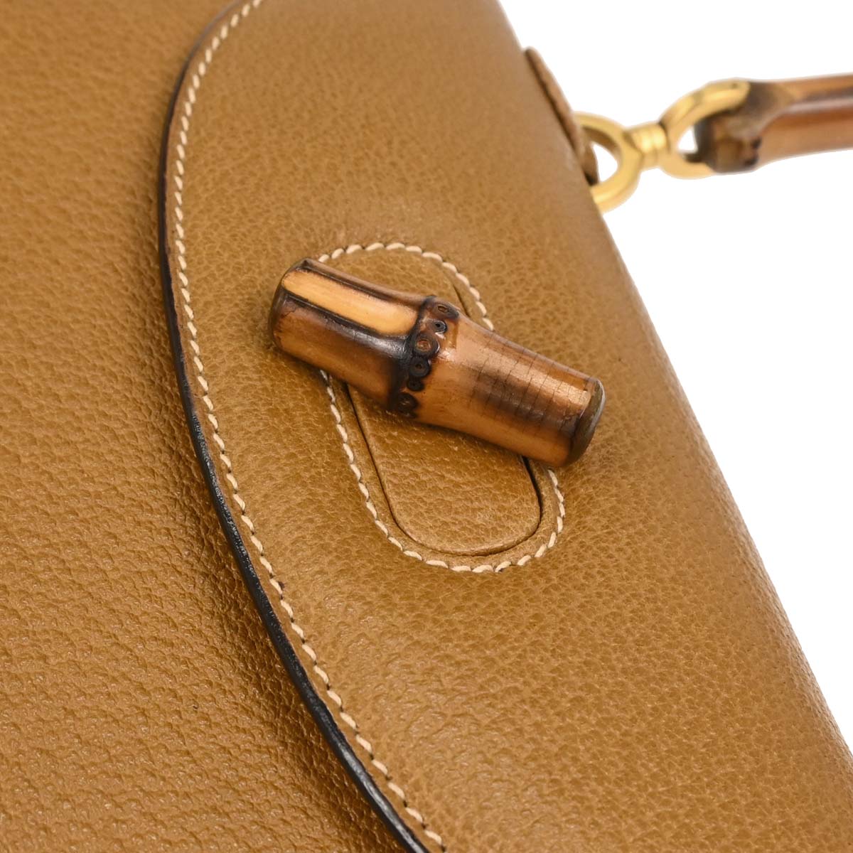 Gucci Brown Pigskin Bamboo 2way Shoulder Handbag
