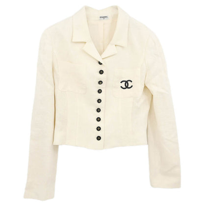 Chanel Single Breasted Jacket White