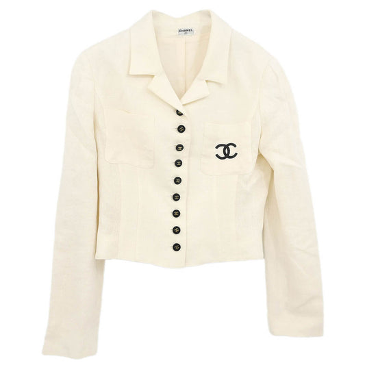 Chanel Single Breasted Jacket White