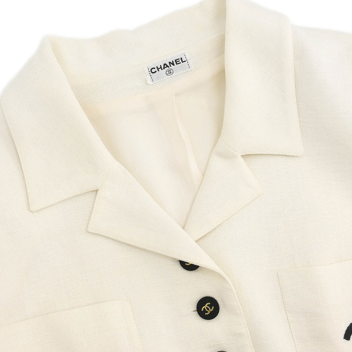 Chanel Single Breasted Jacket White