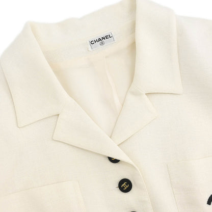 Chanel Single Breasted Jacket White