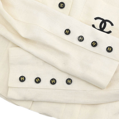 Chanel Single Breasted Jacket White