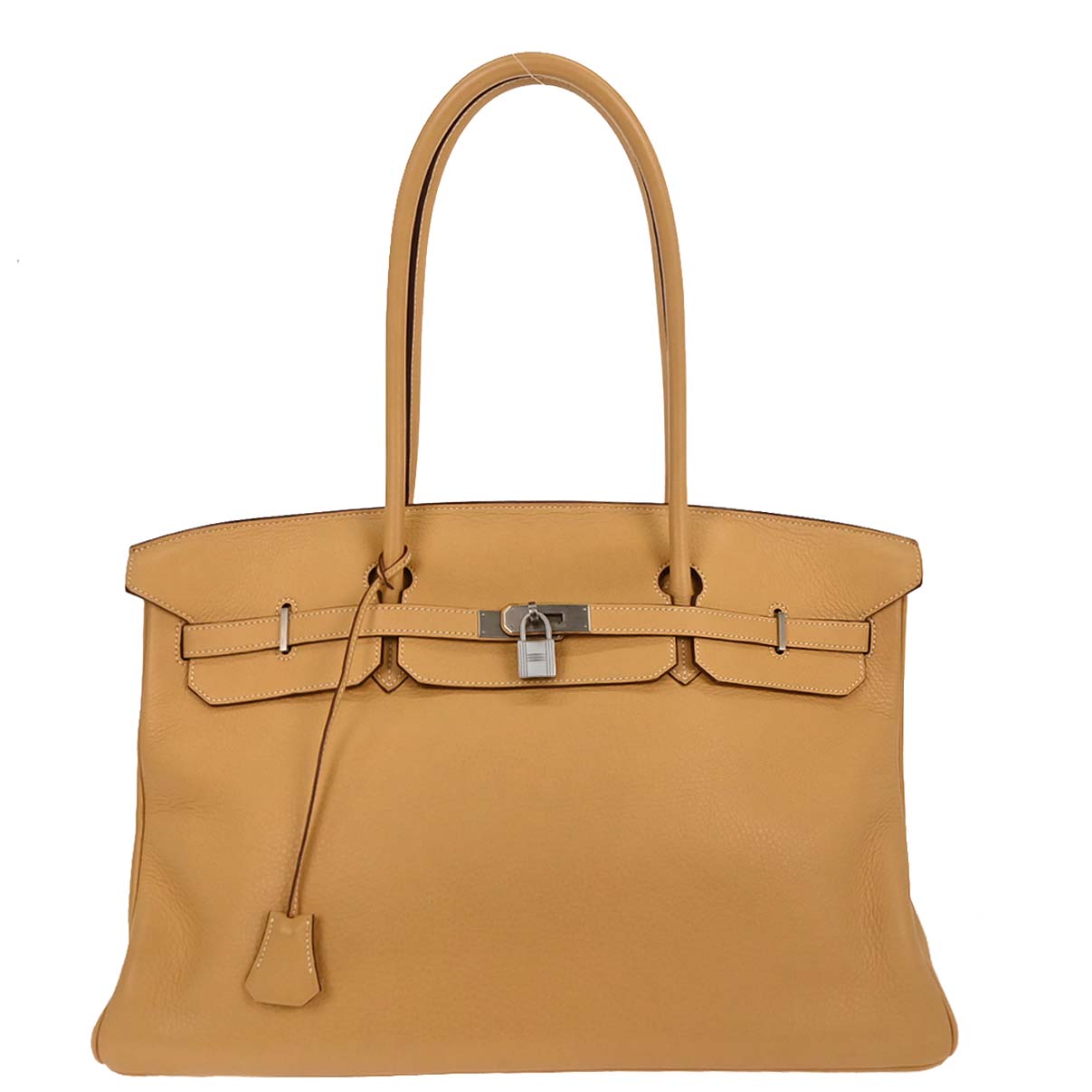 Hermes Natural Sable Taurillon Clemence Birkin 45 Handbag