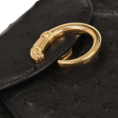 Cartier * Black Ostrich Panthere Handbag