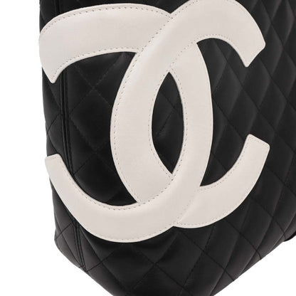 Chanel Black Calfskin Cambon Ligne Tote Handbag