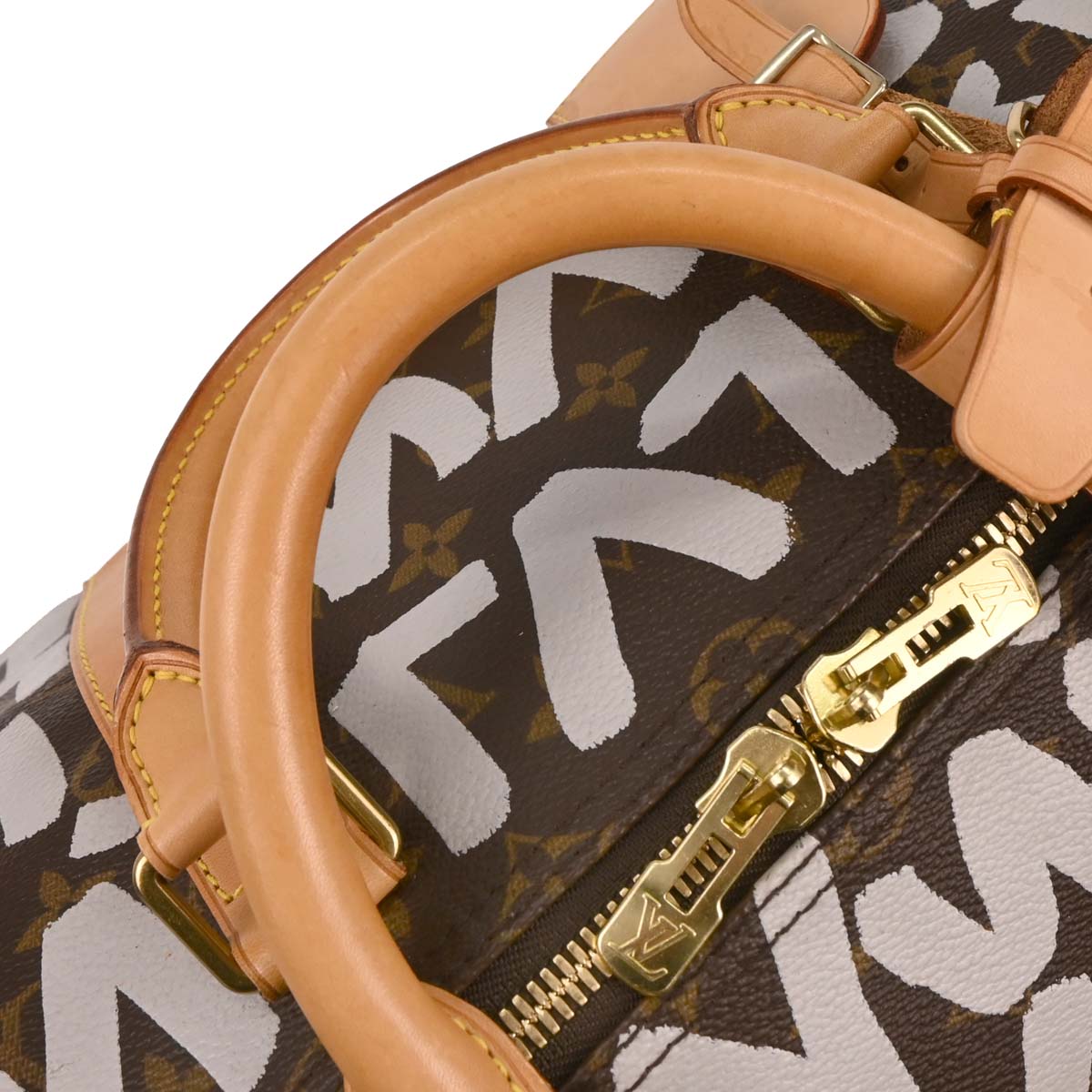 Louis Vuitton White Monogram Graffiti Keepall 50 Duffle Bag M92197