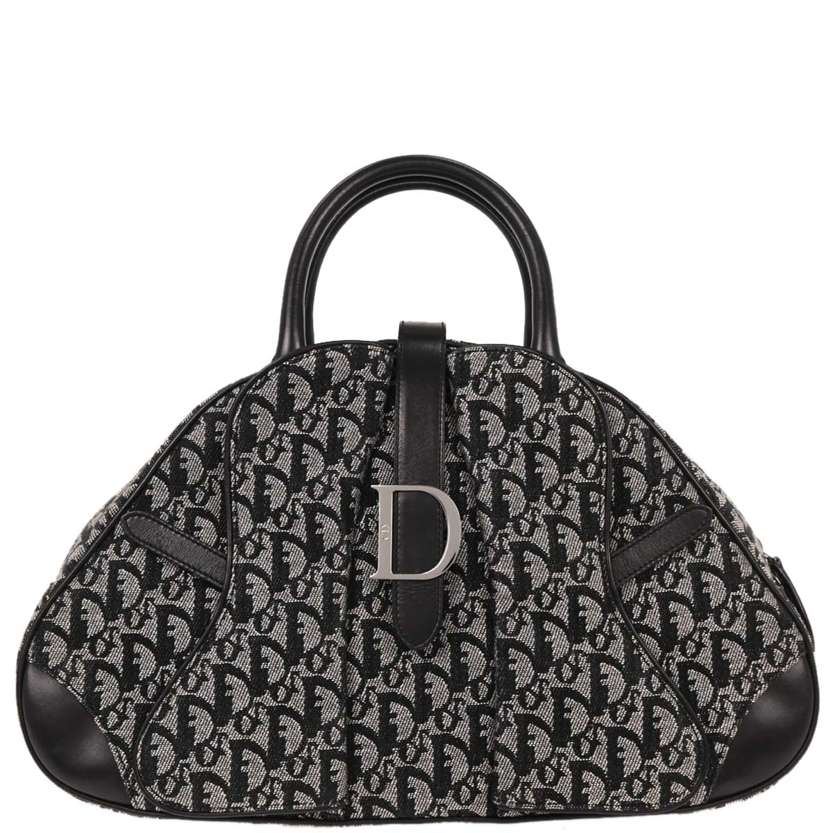 Christian Dior 2002 Black Double Saddle Trotter Handbag