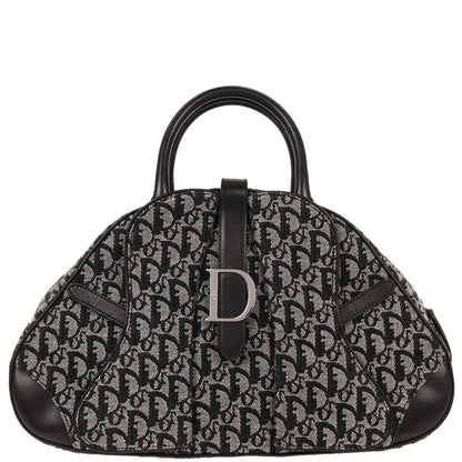 Christian Dior 2002 Black Double Saddle Trotter Handbag
