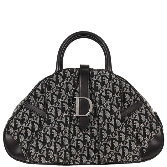 Christian Dior 2002 Black Double Saddle Trotter Handbag