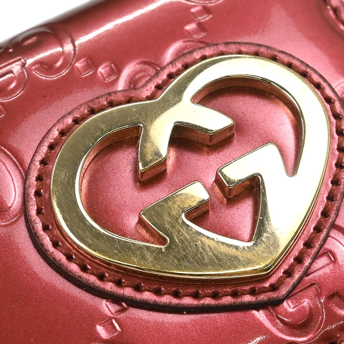 Gucci Pink Lovely Heart Guccissima Long Wallet