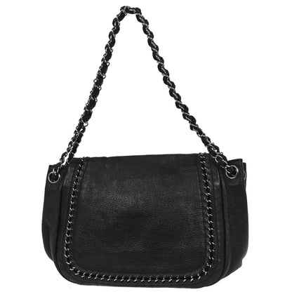 Chanel 2005-2006 Black Calfskin Luxury Line Accordion Flap Handbag