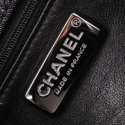 Chanel 2005-2006 Black Calfskin Luxury Line Accordion Flap Handbag