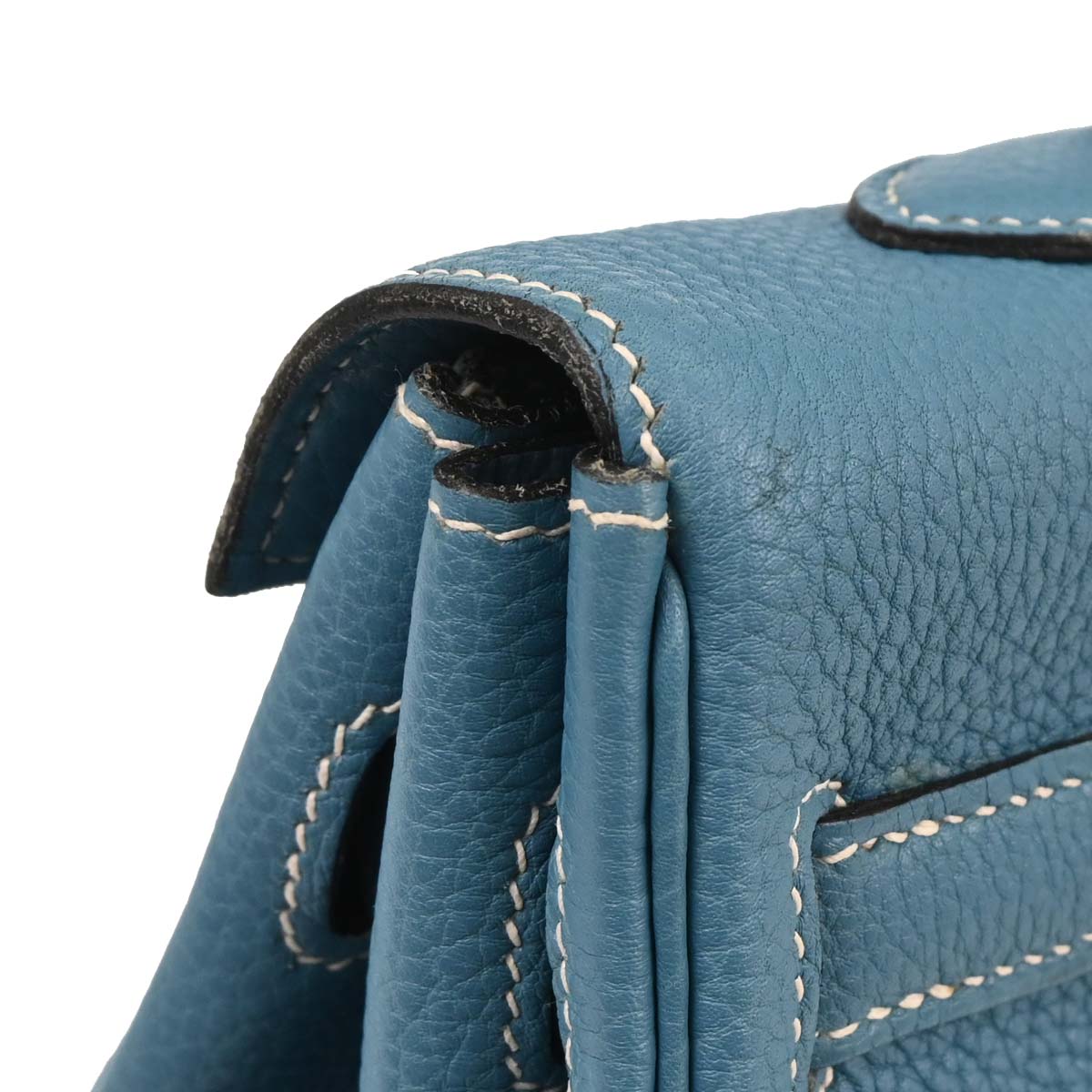 Hermes Blue Jean Togo Kelly 35 Retourne 2way Shoulder Handbag