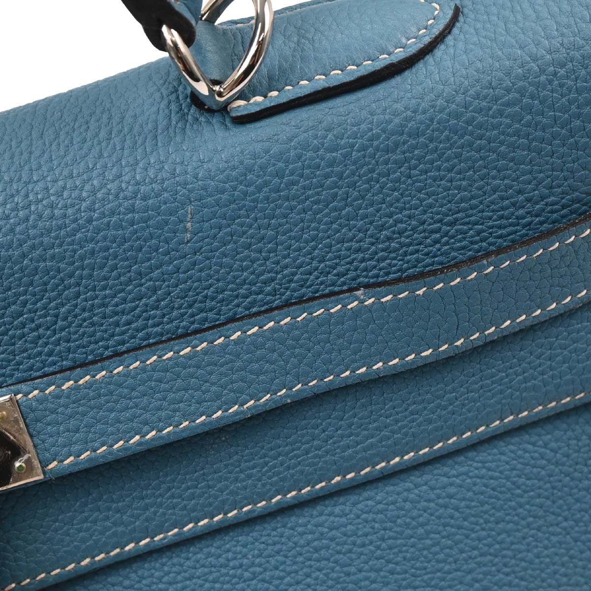 Hermes Blue Jean Togo Kelly 35 Retourne 2way Shoulder Handbag