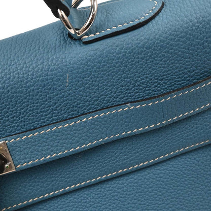 Hermes Blue Jean Togo Kelly 35 Retourne 2way Shoulder Handbag