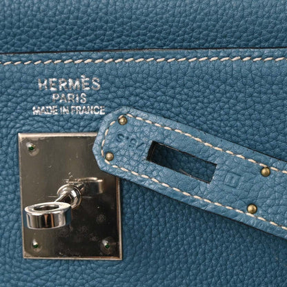 Hermes Blue Jean Togo Kelly 35 Retourne 2way Shoulder Handbag