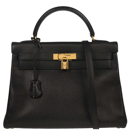 Hermes Black Ardennes Kelly 32 Retourne 2way Shoulder Handbag