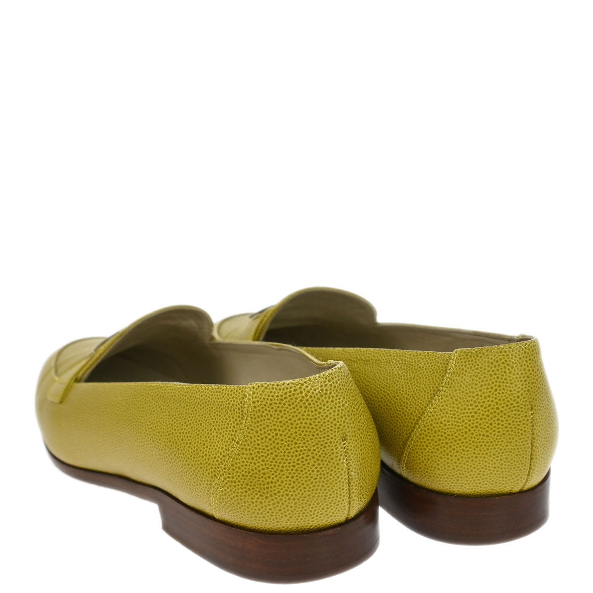 Chanel * Yellow Caviar Shoes Loafers #37