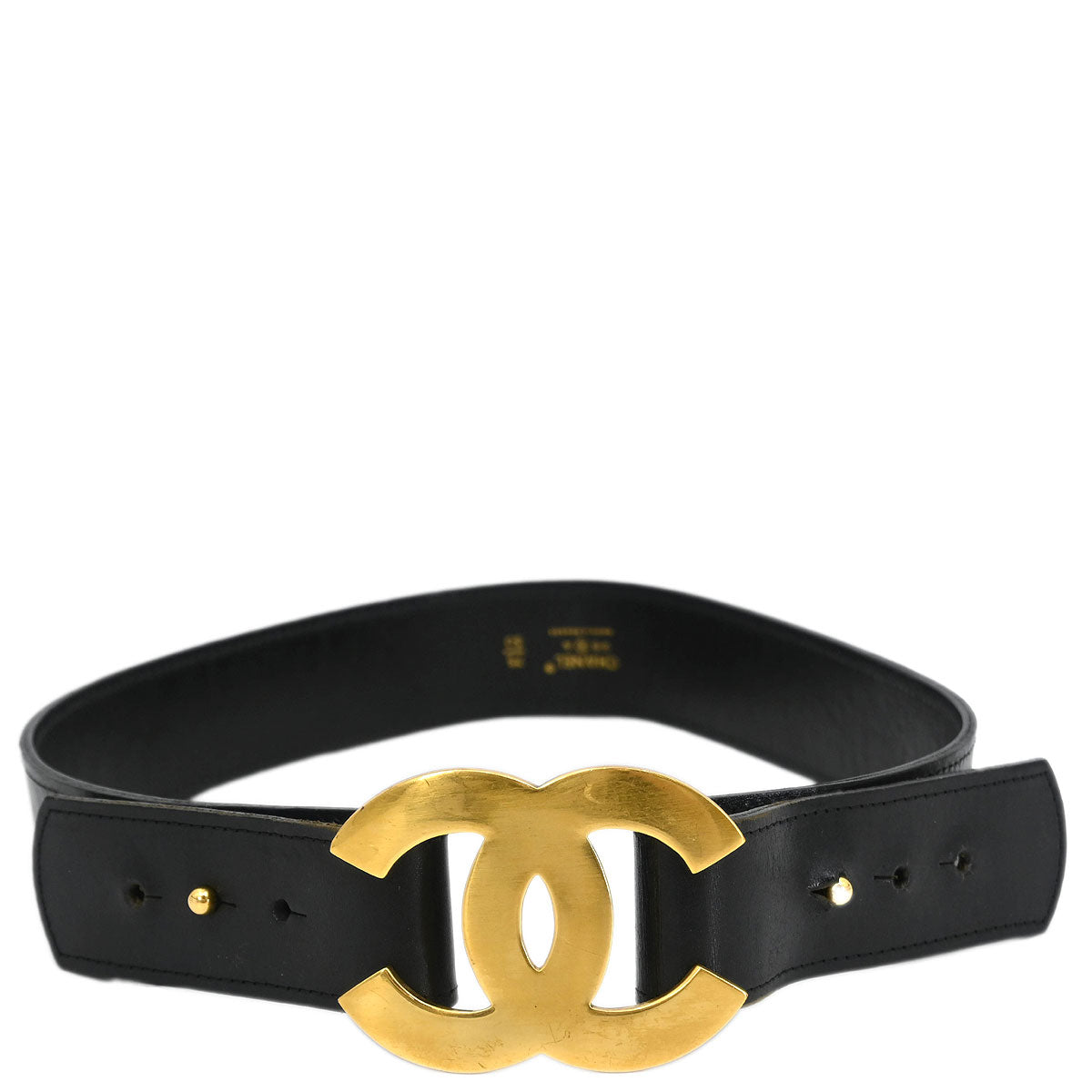 Chanel Belt Black Gold 75/30 96A Small Good