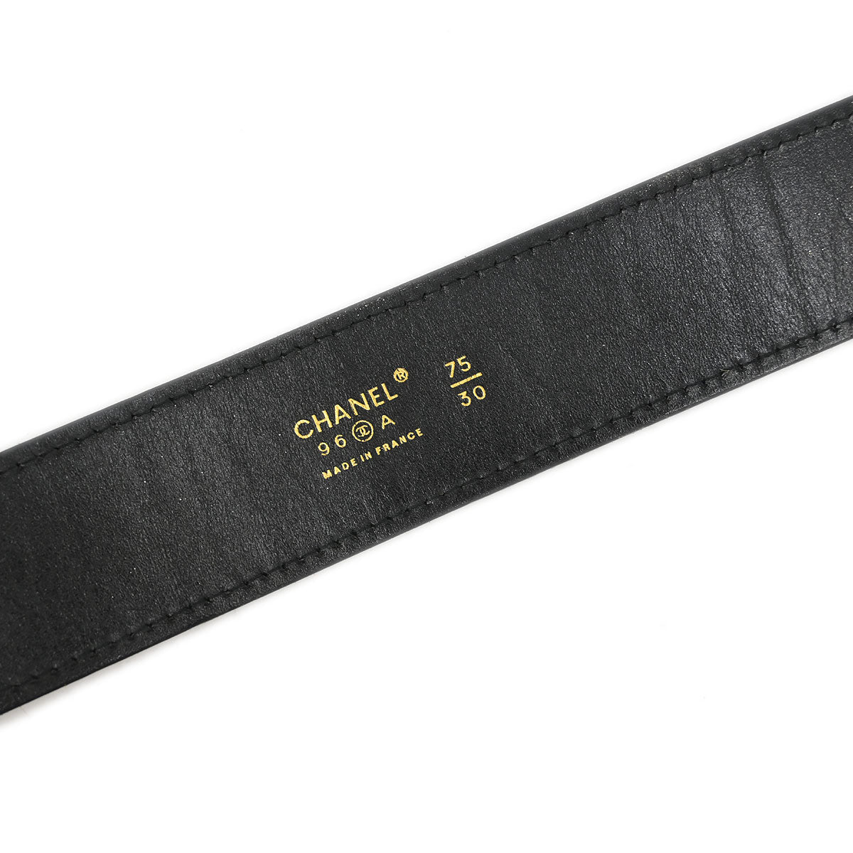 Chanel Belt Black Gold 75/30 96A Small Good