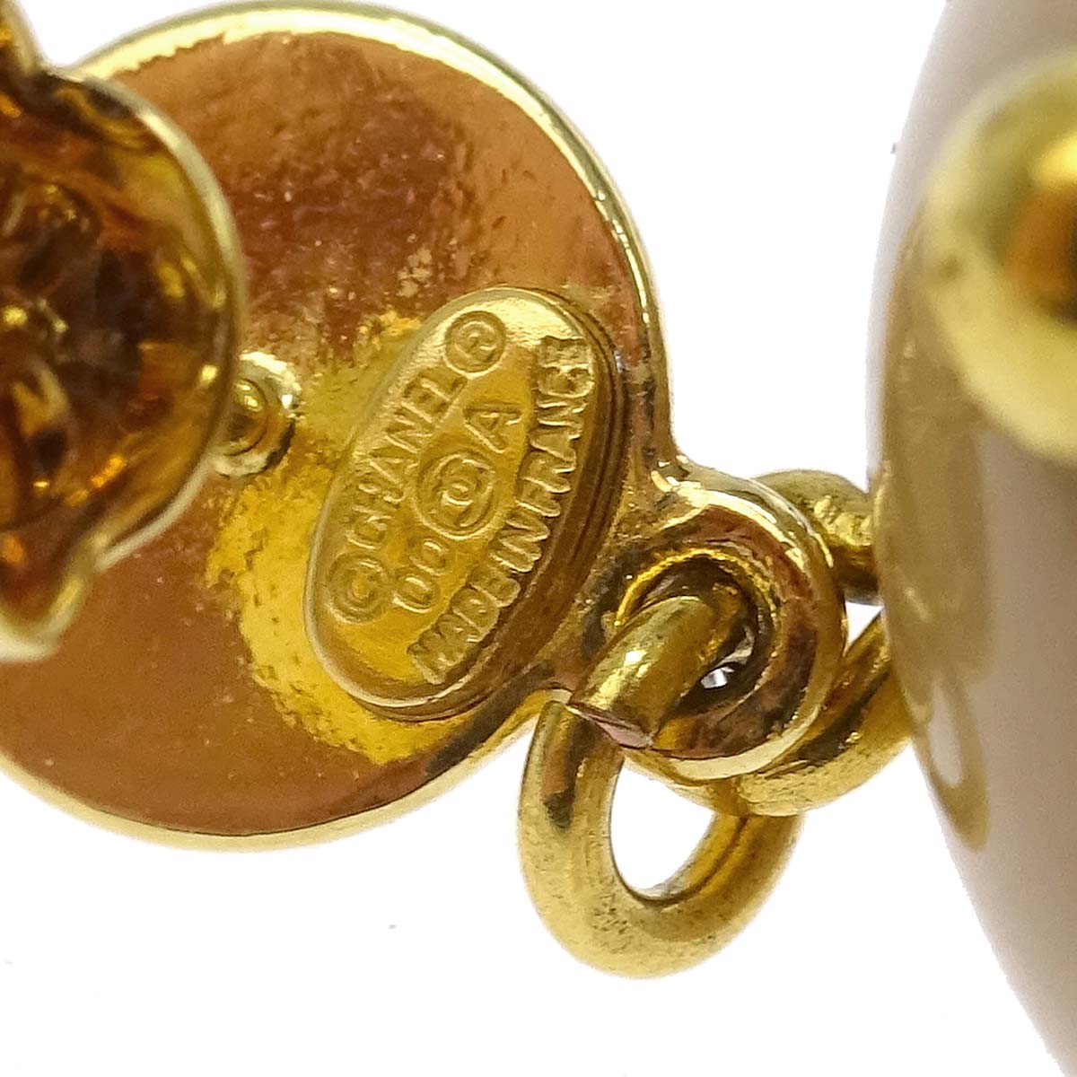 Chanel Dangle Pierced Earrings Gold 00A