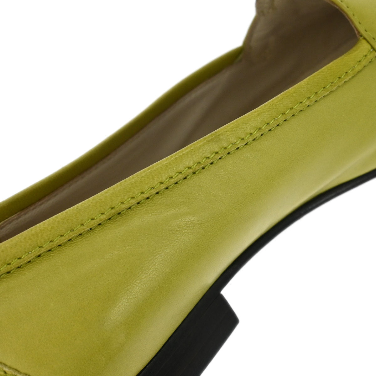 Chanel * Green Leather Shoes Loafers #36