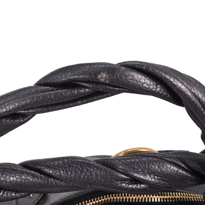 Yves Saint Laurent Metallic Navy Leather Calypso Handbag