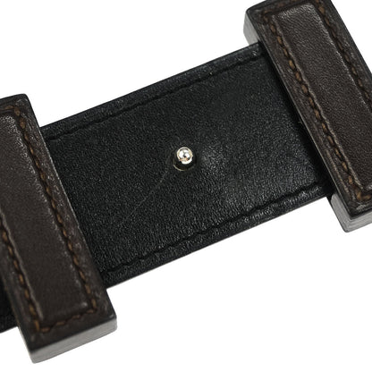 Hermes Brown Togo Box Calf Constance Reversible Belt #80 Small Good