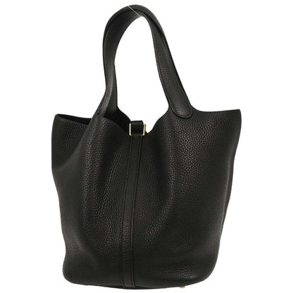 Hermes Black Taurillon Clemence Picotin Lock 22 MM Handbag